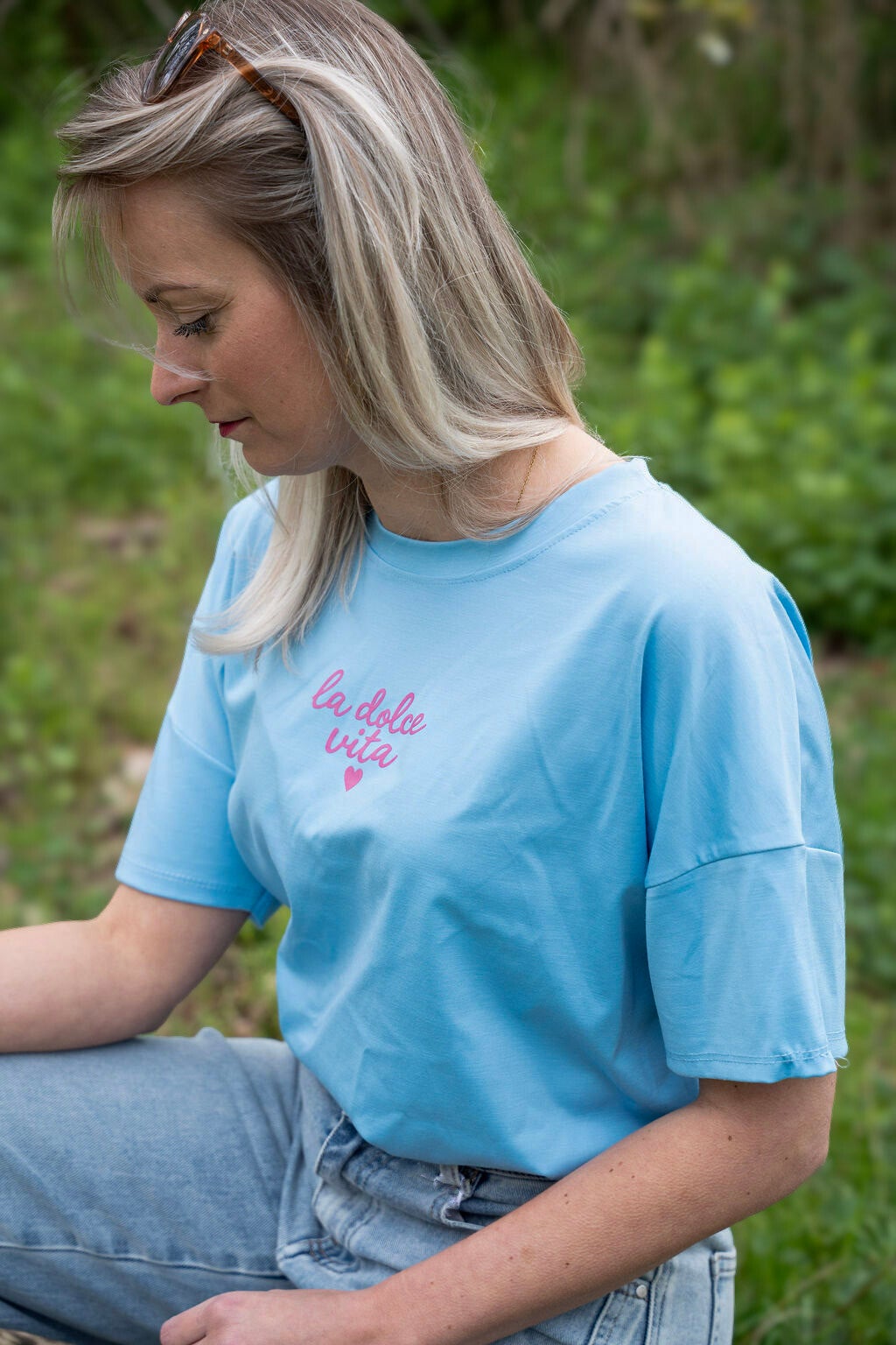 T-shirt La Dolce Vita blauw