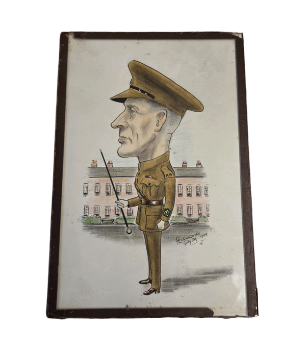 Original WW2 British Sergeant Major Cartoon Drawing H.Edwards 1944