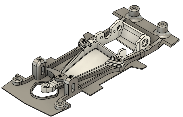3D printed slot car chassis