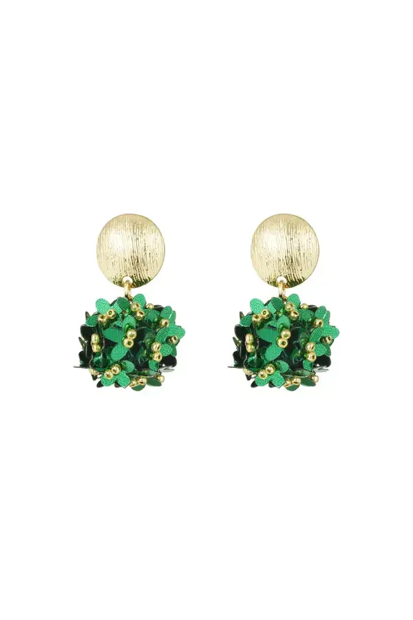 Oorbellen Dots - Groen/Goud