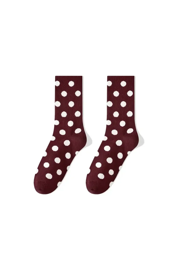Sokken Polkadots - Bordeaux