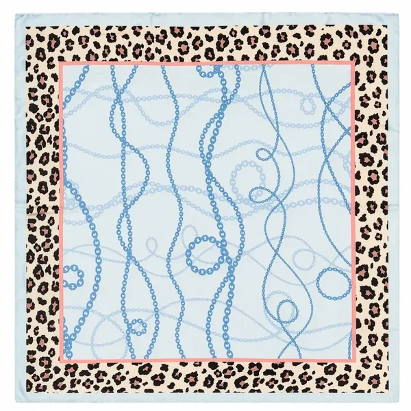 Sjaaltje Satijnlook Print - Blauw