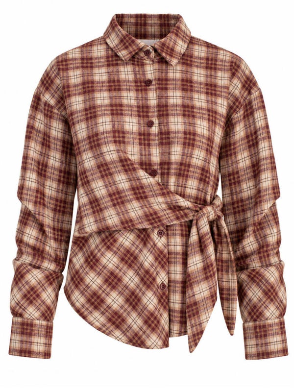 Blouse Azzurro Ruit - Bordeauxrood