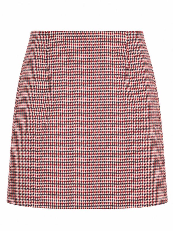 Rokje Azzurro Ruit Tess - Bordeaux rood