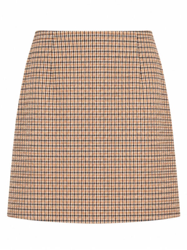 Rokje Azzurro Ruit Tess - Camel
