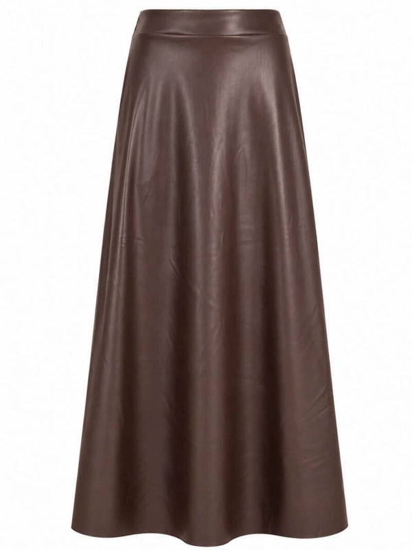 Rok Azzurro Lang Leatherlook - Bruin