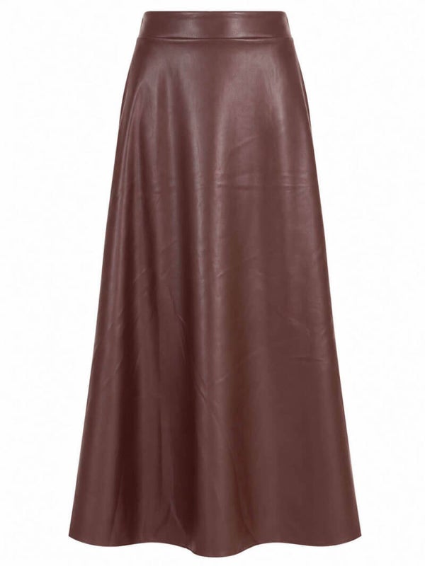 Rok Azzurro lang Leatherlook - Bordeaux Rood