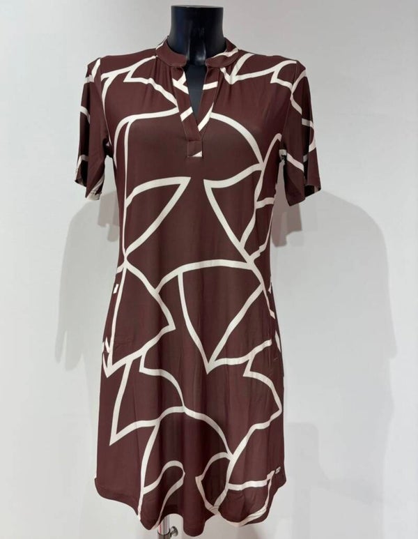 Jurk Angelle Milan Travelstof 1467 - Bruin