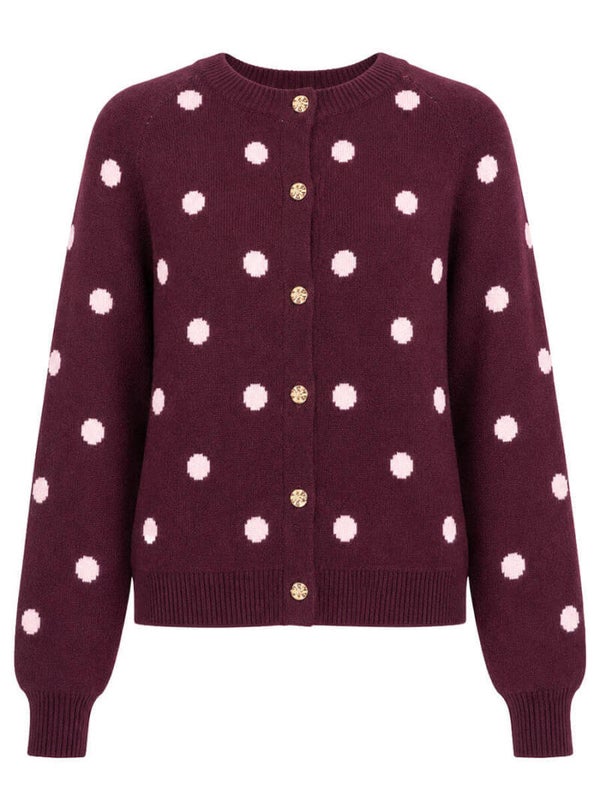 Vest Azzurro Dots - Bordeaux rood