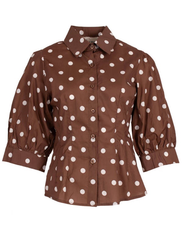 Polkadots Blouse Azzurro - Bruin