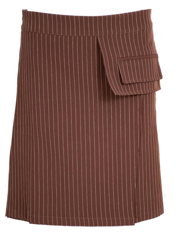 Rok Azzurro Krijtstreep - Bruin