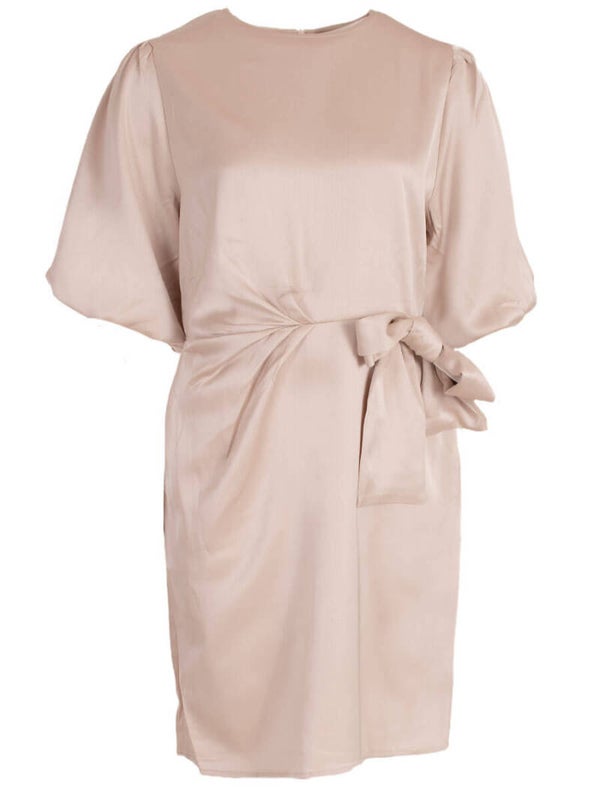 Jurk Azzurro Satijn - Beige