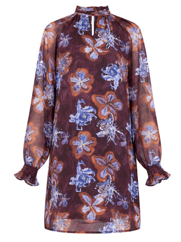 Jurk Azzurro Flower - Bruin