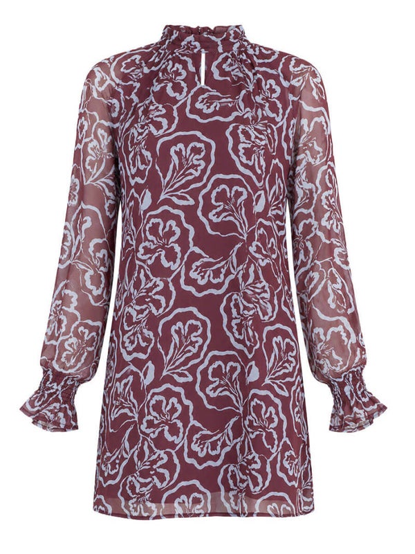 Jurk Azzurro Flower - Paars, blauw