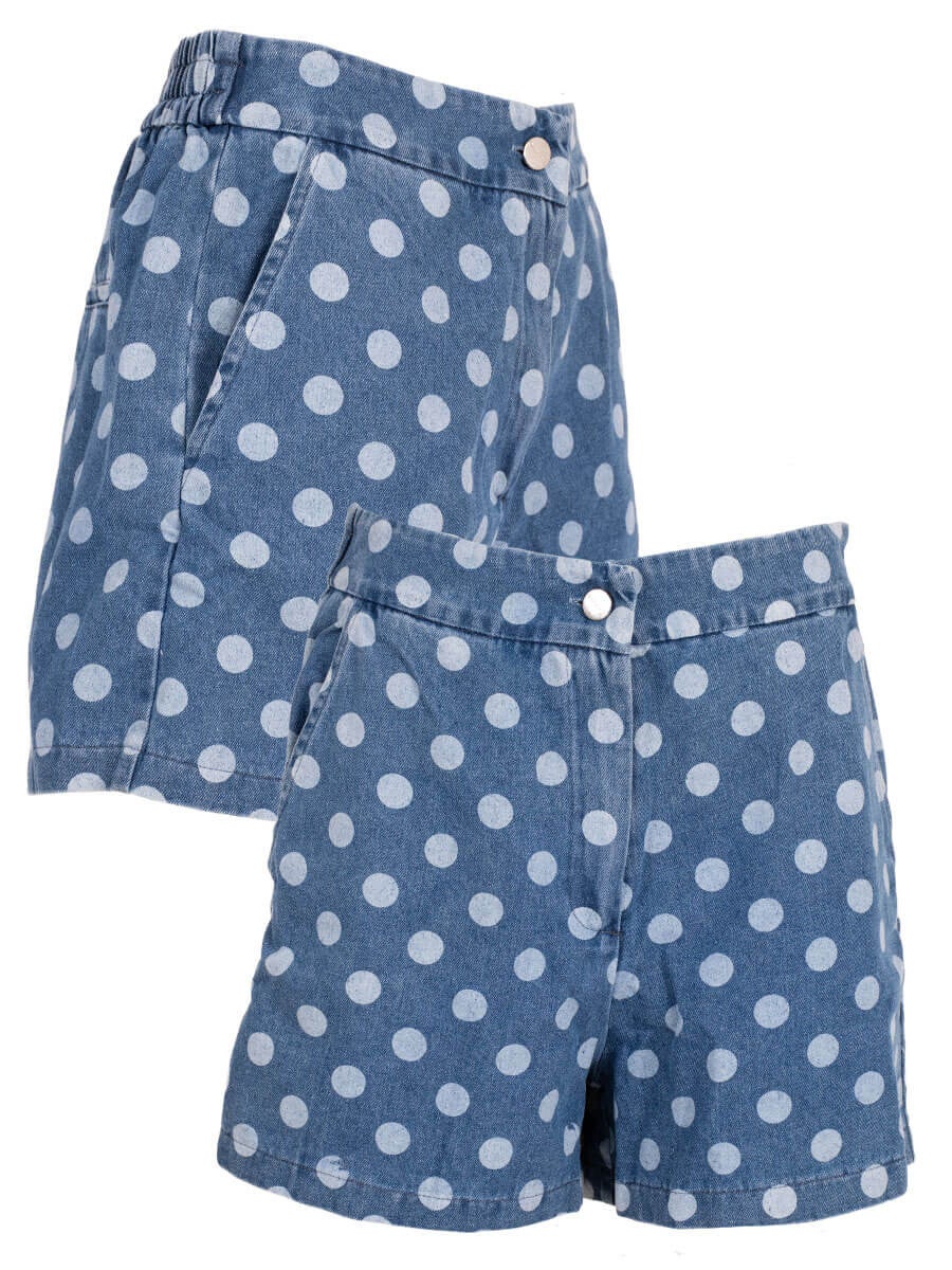 Kort Spijkerbroekje Azzurro Dots - Blauw