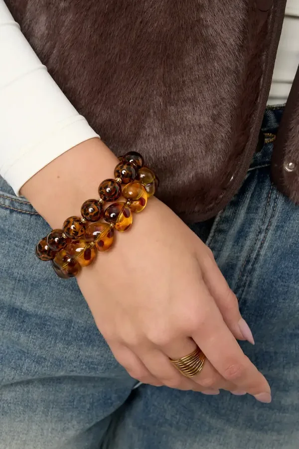 Armband Leopard - Bruin