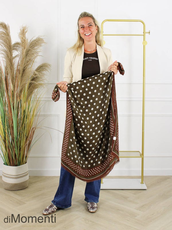 Sjaal Polkadots - Bruin