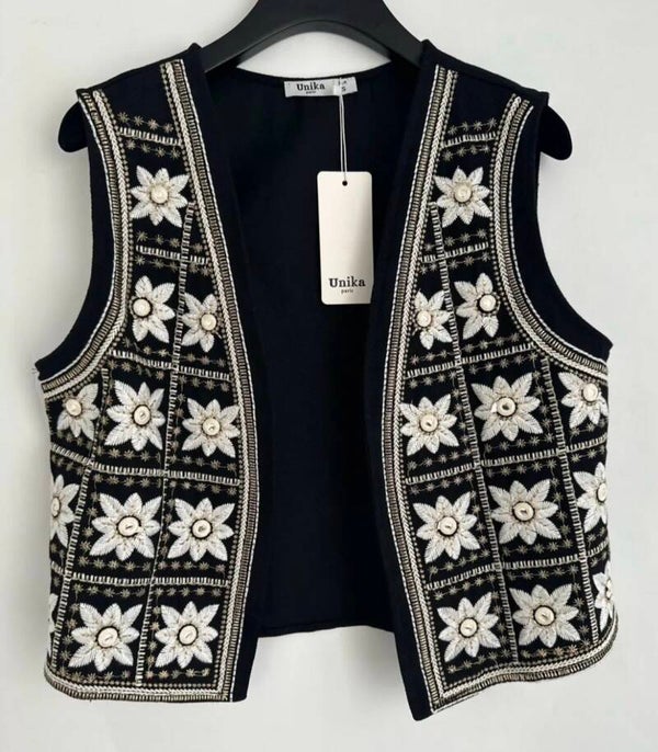 Gilet Bloem - Zwart