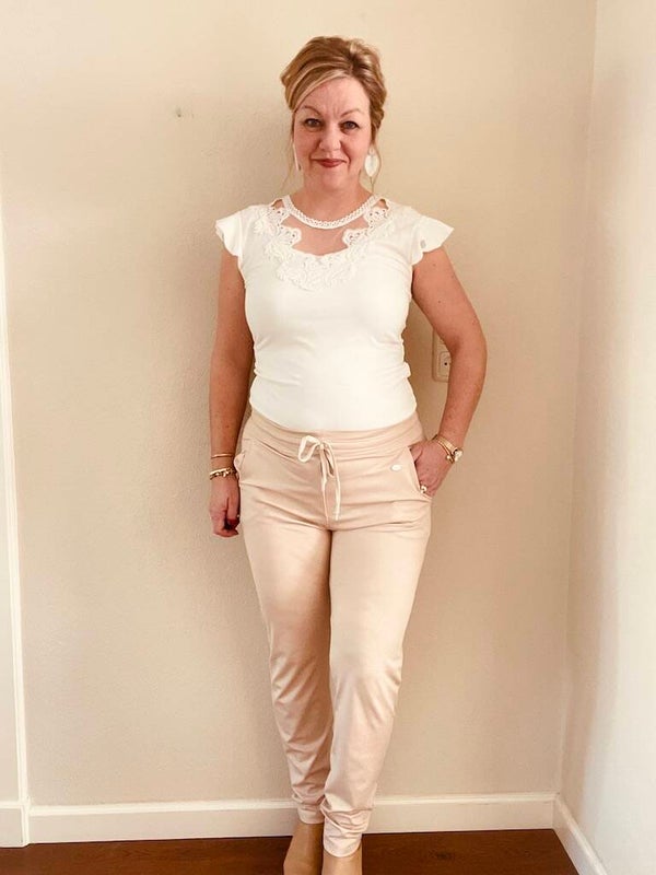Broek Angelle Milan Travelstof - Beige