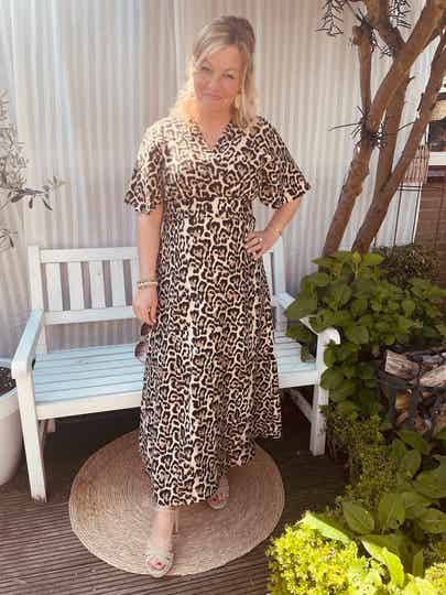 Jurk Azzurro Ashley Tijgerprint - Beige