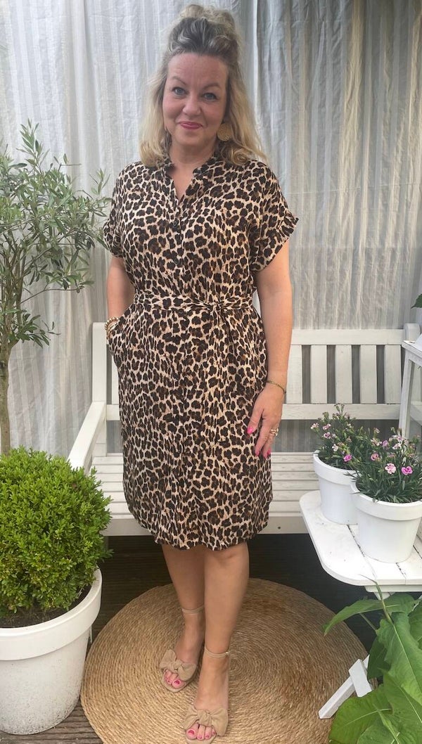 Jurk Azzurro Leopard - Bruin, zwart