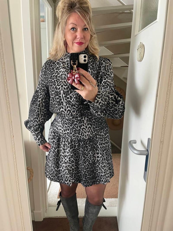 Blouse Azzurro Leopard - Grijs