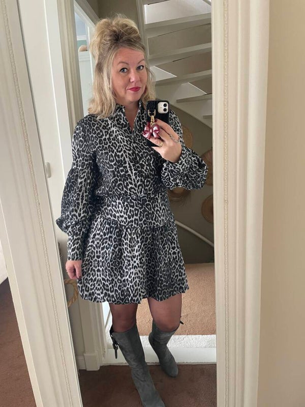 Rokje Azzurro Leopard - Grijs