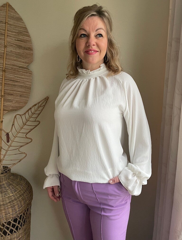 Blouse Azzurro Aniek - Wit