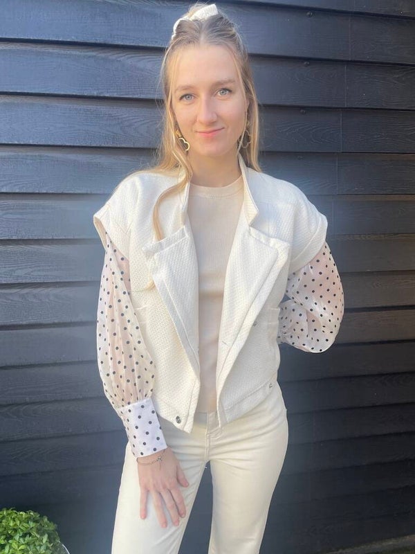 Gilet Azzurro Lieve - Off White