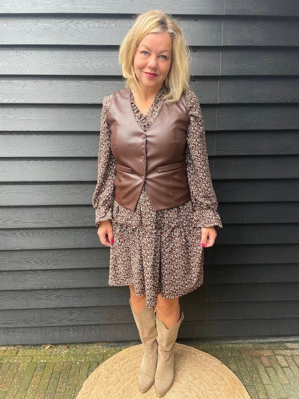 Gilet Lilou Leatherlook - Bruin