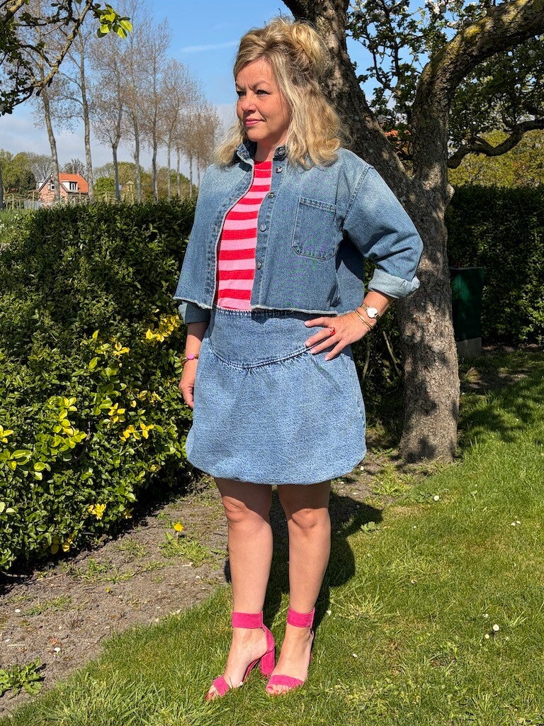 Ballonrokje Azzurro Spijkerstof - Blauw