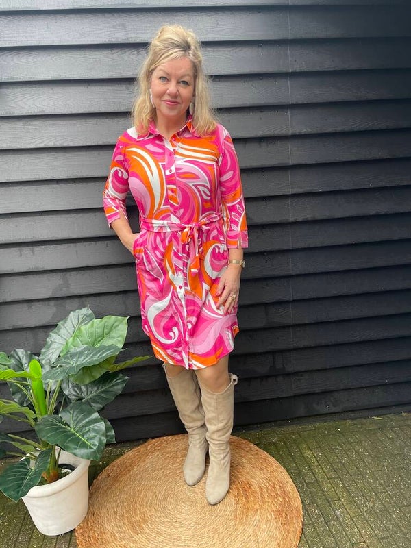 Jurk Angelle Milan Travelstof - Verla - Roze, oranje