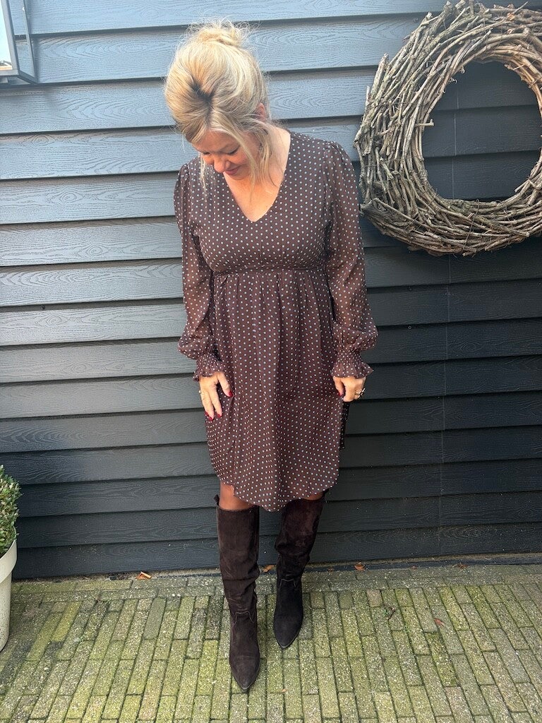 Jurk Azzurro Stip - Bruin, blauw