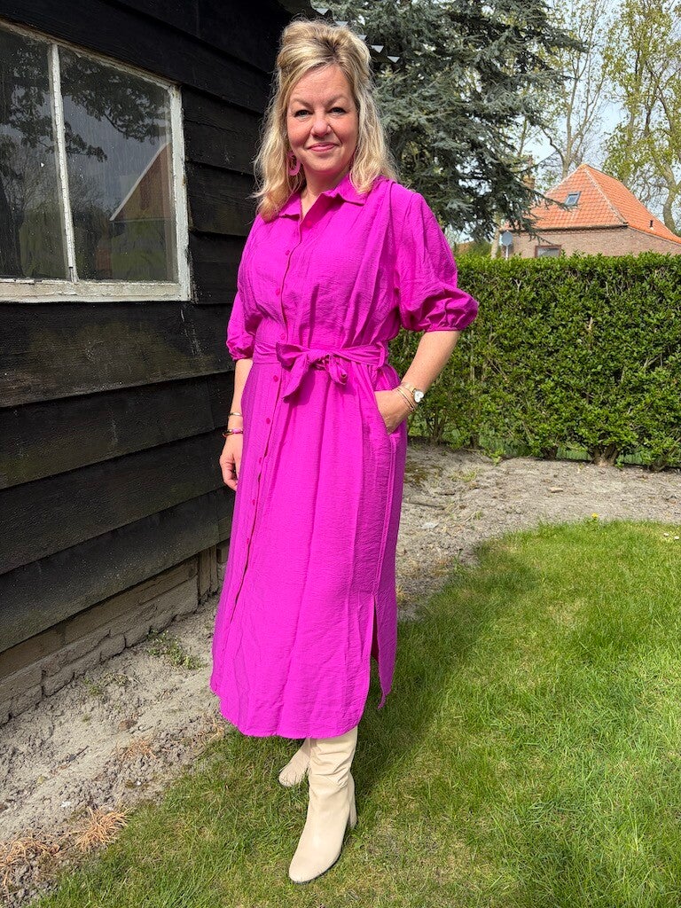 Jurk Azzurro Lang - Magenta