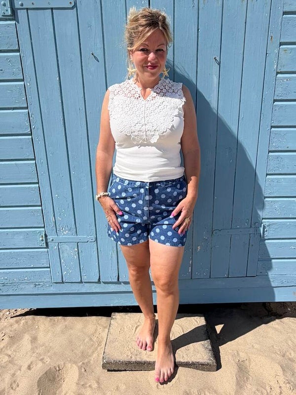 Kort Spijkerbroekje Azzurro Dots - Blauw