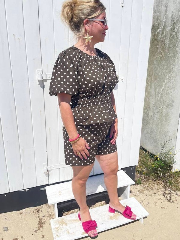 Kort Broekje Azzurro Polkadots - Bruin