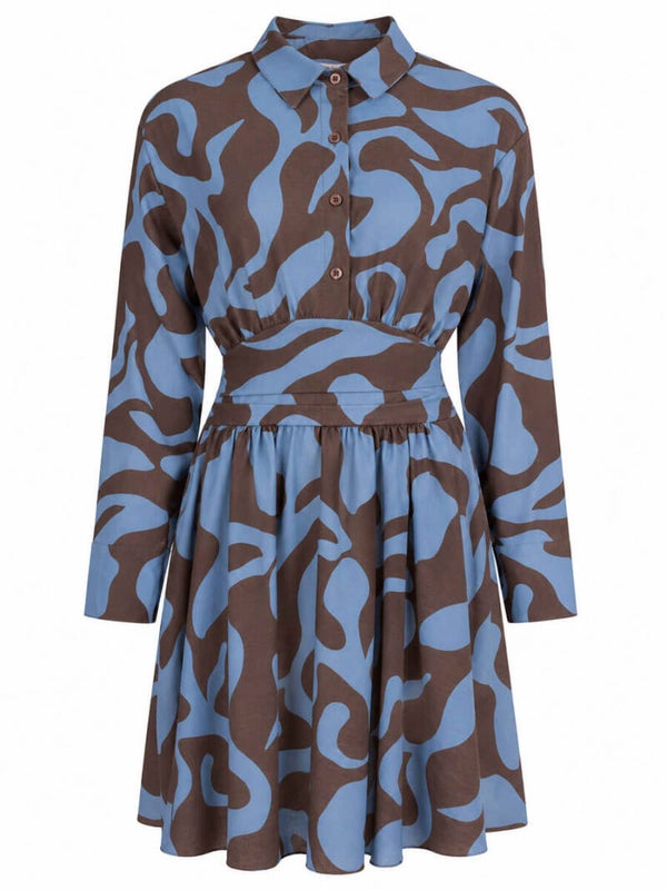 Jurk Azzurro Milou - Bruin, blauw
