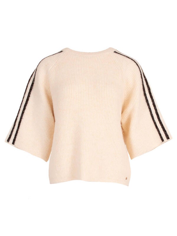Trui Azzurro Benthe Korte Mouw - Beige, bruin
