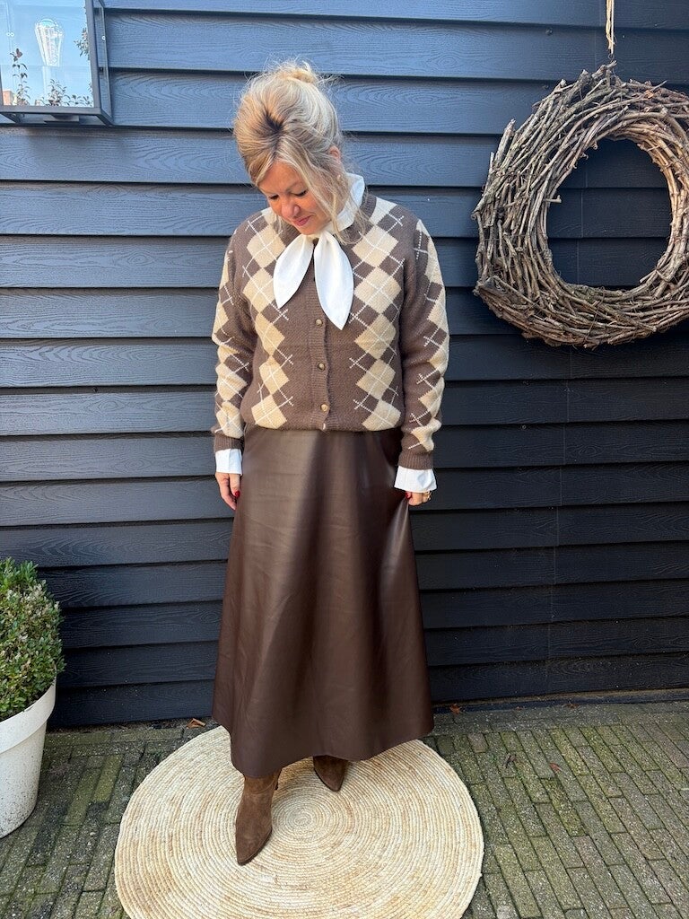Rok Azzurro Lang Leatherlook - Bruin