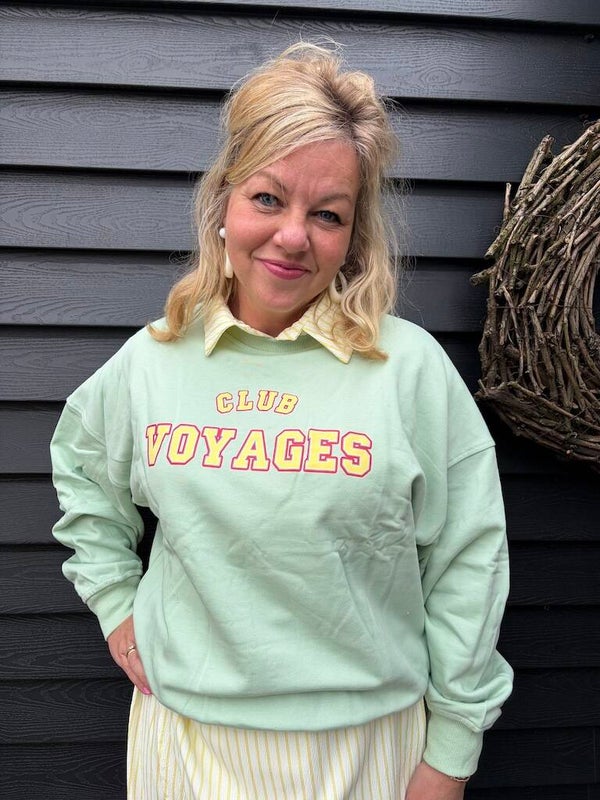 Sweater Club Voyages Azzurro - Mint Groen
