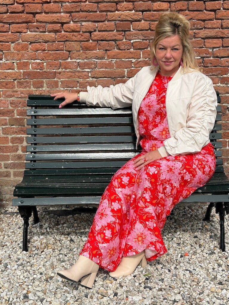 Broek Azzurro Flowers - Rood, roze