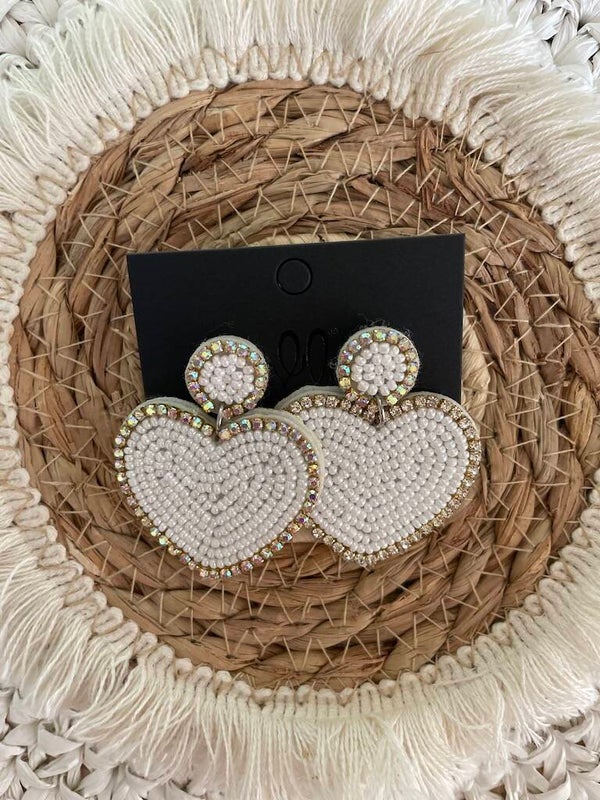 Oorbellen Hart - Wit