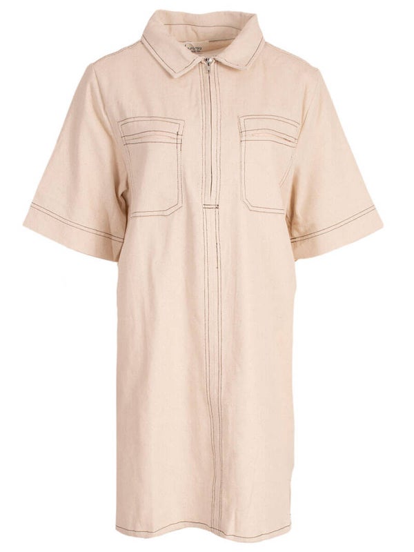 Jurk Azzurro Spijker - Beige