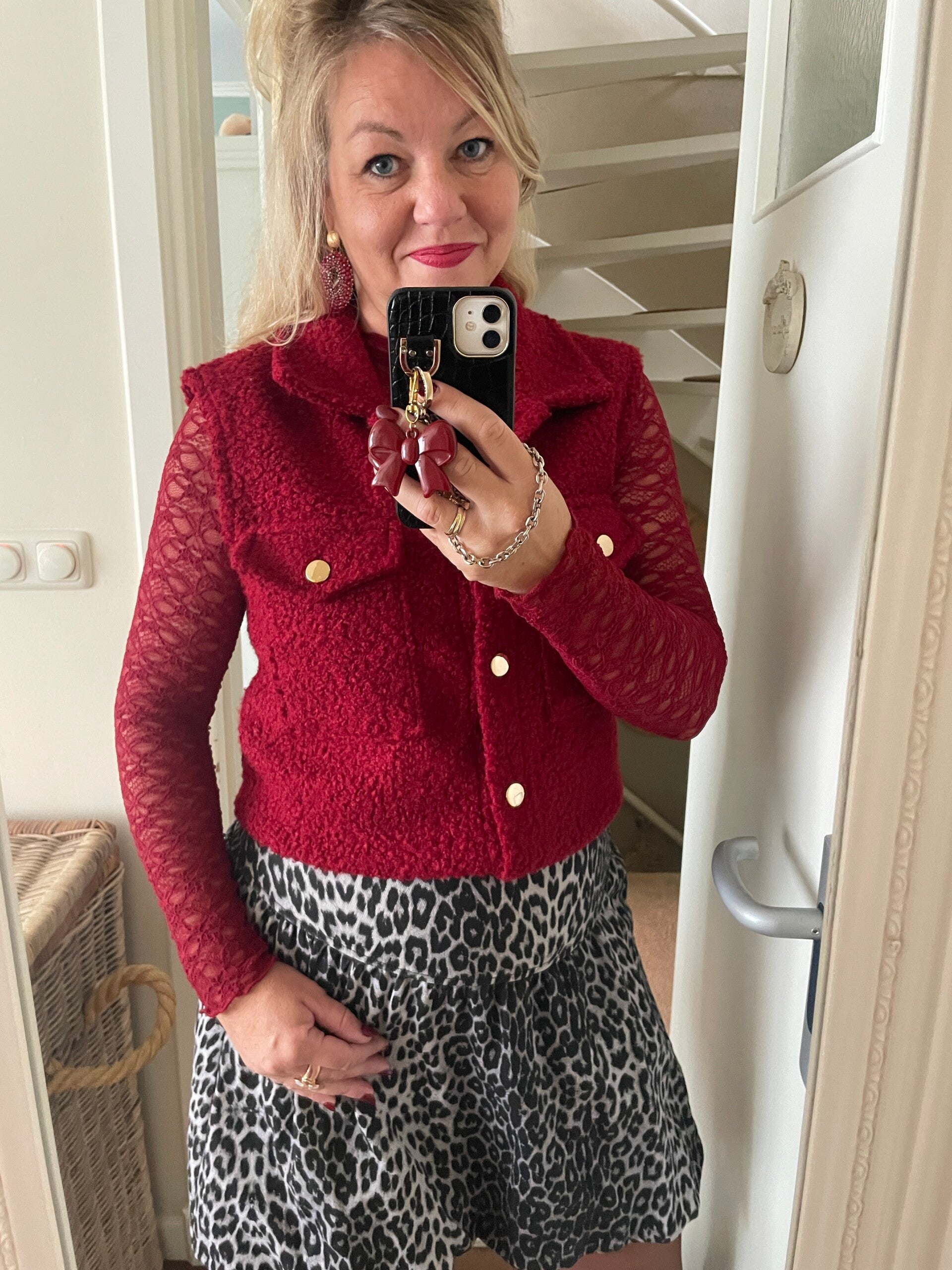 Gilet Bouclé Lieke - Rood
