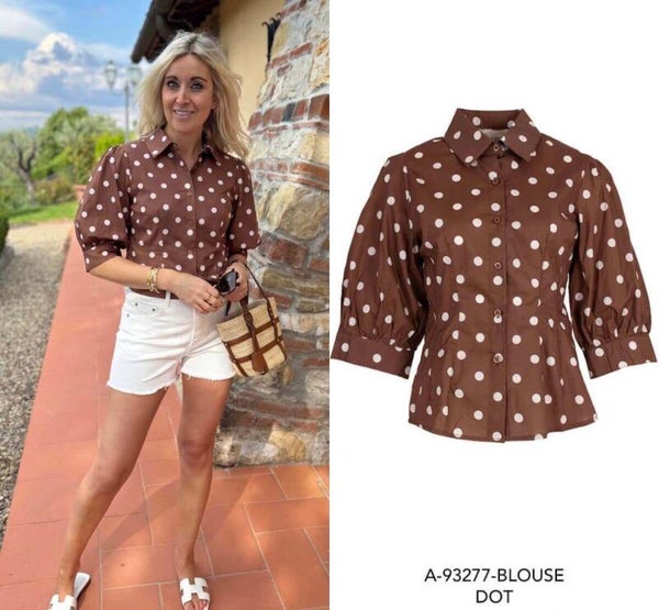 Polkadots Blouse Azzurro - Bruin