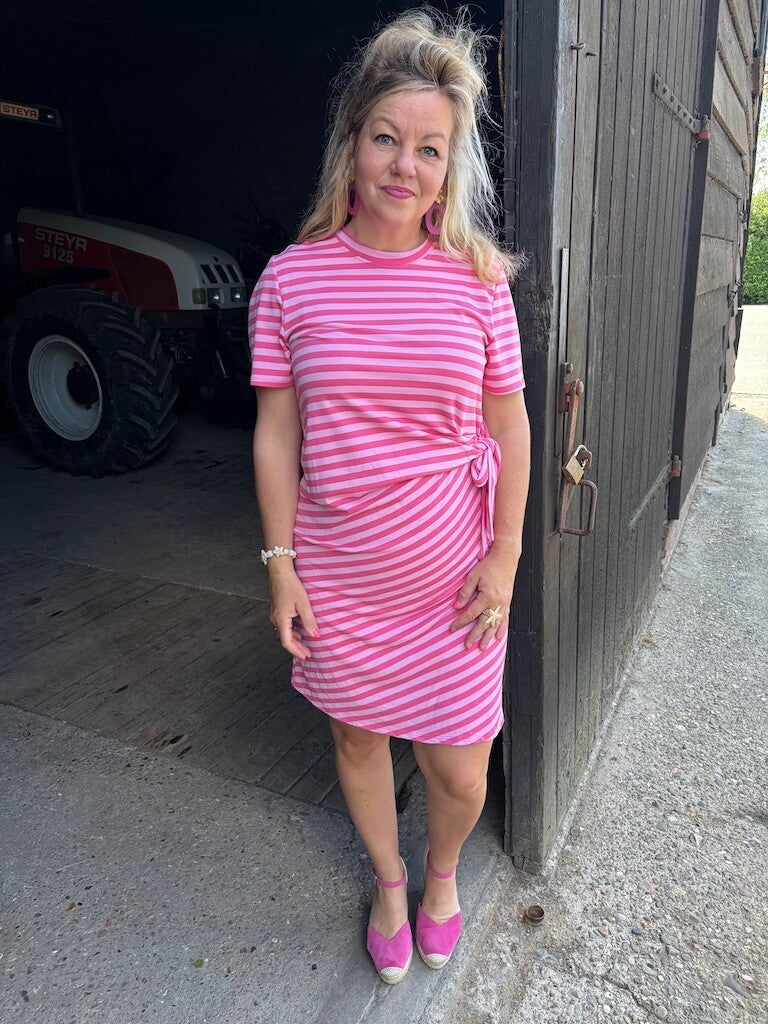Streepjurk Zomerjurk Azzurro - Roze