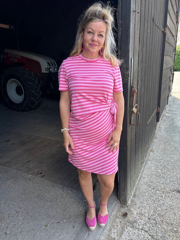 Streepjurk Zomerjurk Azzurro - Roze