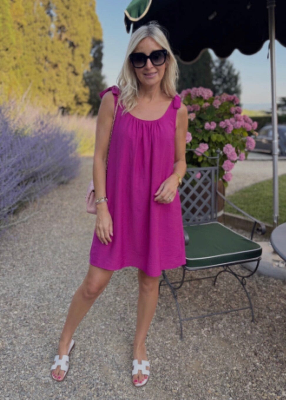 Zomerjurk Azzurro Strik - Magenta