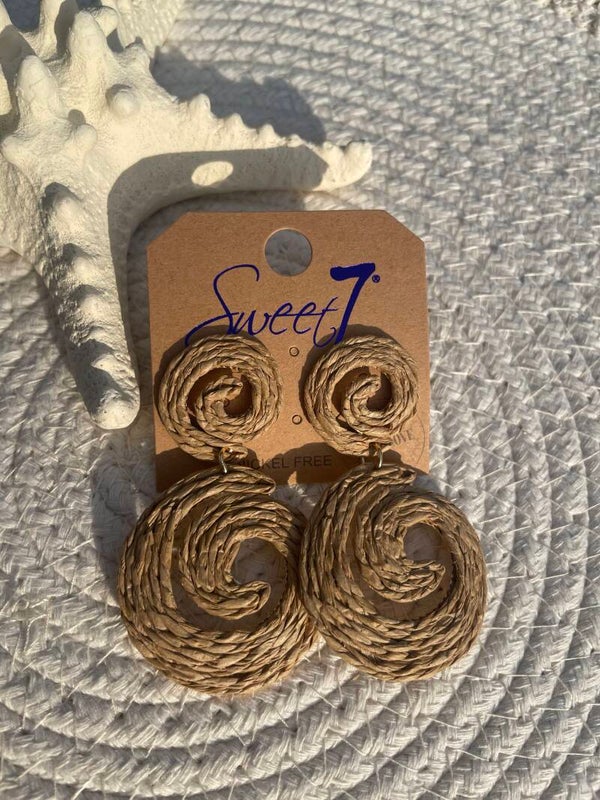 Oorbellen Sweet7 Riet - Beige
