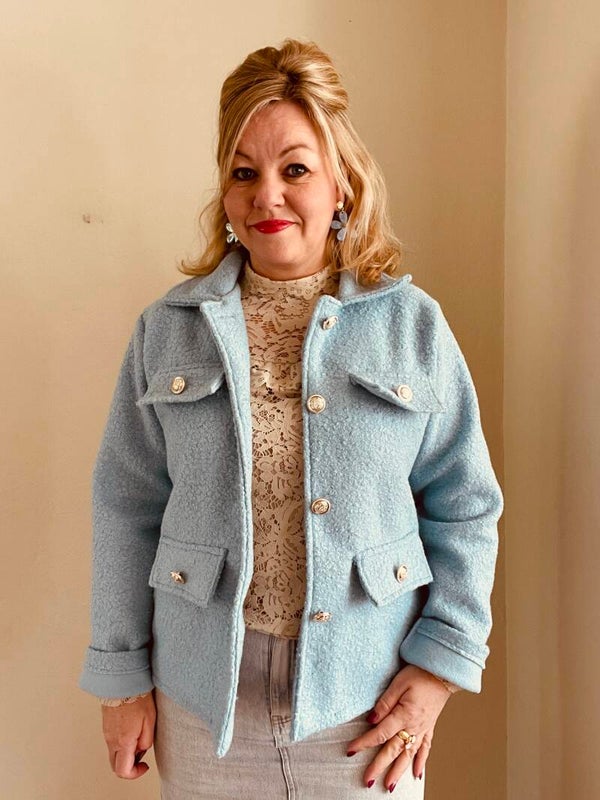 Jasje Boucle - Llicht blauw